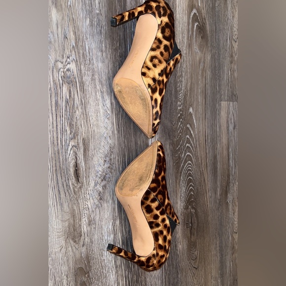 NINE WEST Leandra Calf Hair Leopard Stiletto Heels Booties Sz 6M EUC - Picture 6 of 9